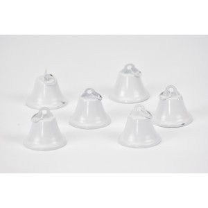 Kovový zvoneček bílý sada 6 ks, 4x4,2 cm