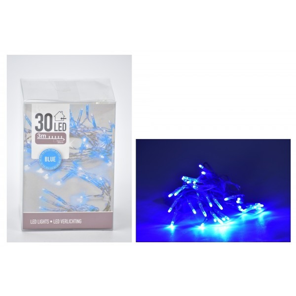 Dekorativní osvětlení 30 LED barva modrá
