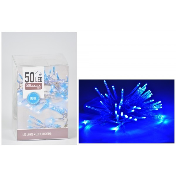 Dekorativní osvětlení 50 LED barva modrá