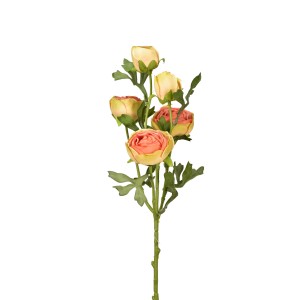 Umělá růže oranžovo-zelená 60 cm