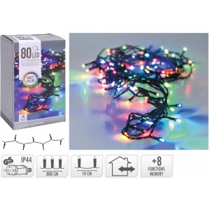 Světelný řetěz 80 LED mix barev
