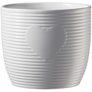 Keramický květináč Heartbeat 13 cm bílý