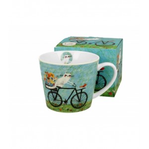 Porcelánový hrnek Cat's World bicycle 610 ml v dárkovém boxu