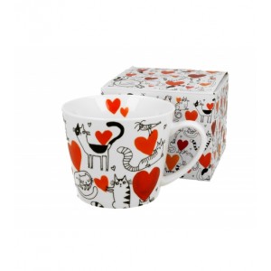 Porcelánový hrnek Cat's World hearts 610 ml v dárkovém boxu