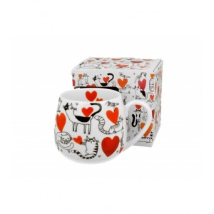 Porcelánový hrnek Cat's World hearts 430 ml v dárkovém boxu
