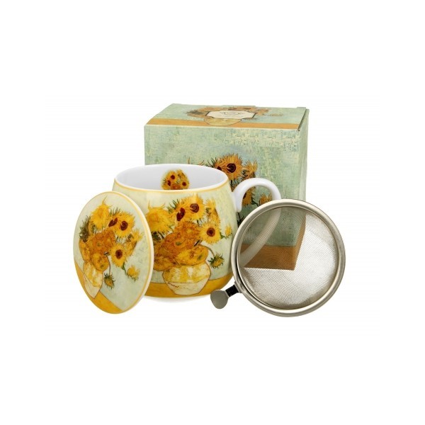 Porcelánový hrnek byliňák Sunflowers inspired by Van Gogh 430 ml v dárkovém boxu