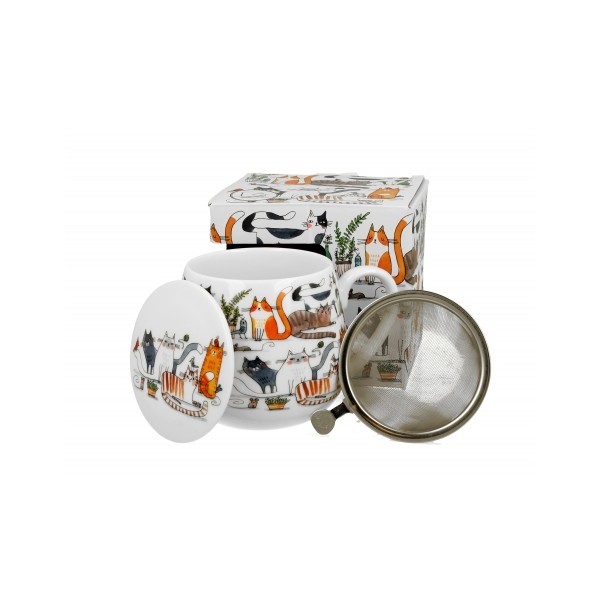 Porcelánový hrnek byliňák Cat's World lazy cats 430 ml v dárkovém boxu