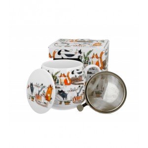 Porcelánový hrnek byliňák Cat's World lazy cats 430 ml v dárkovém boxu