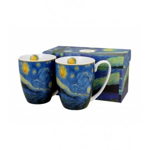 Porcelánový hrnek Starry Night inspired by Van Gogh 380 ml, sada 2 ks v dárkové krabičce
