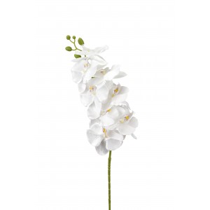 Umělá orchidej bílá perleťová 106 cm
