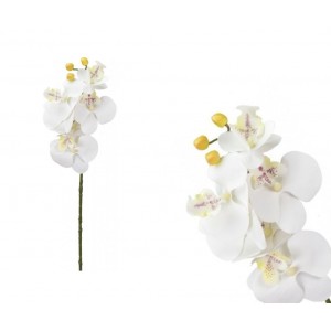 Umělá orchidej bílá 68 cm