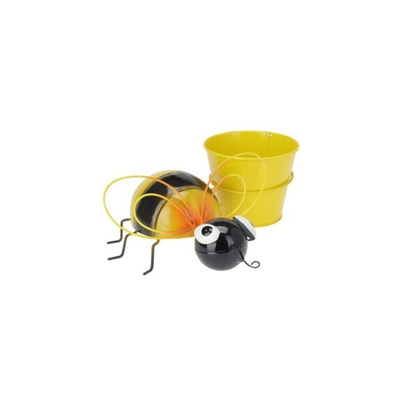 Plechový květináč včelka 8,5x23x19 cm