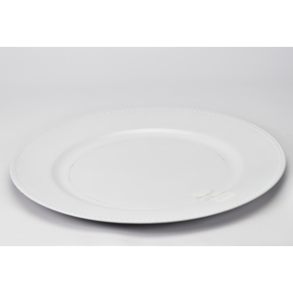 Plastový talíř Dots bílý 33x2 cm