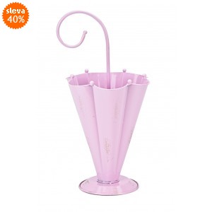 Plechový květináč deštník růžový 45,5x28,5x22 cm