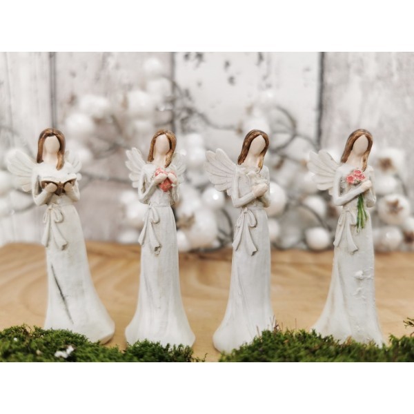 Anděl Remiel bílý 6 cm, balení 24 ks mix druhů