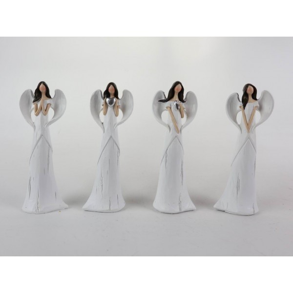 Anděl Sofie 15 cm bílý, balení 4 ks