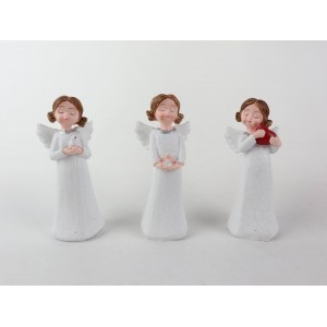 Anděl Rozárka 10 cm bílý, sada 3 ks, mix