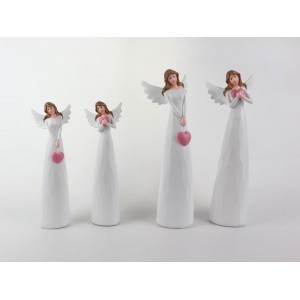 Anděl Maya bílý se srdíčkem 15 cm, balení 2 ks, mix druhů