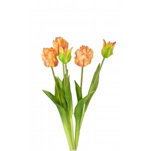 Kytice 5 tulipánů růžovo-oranžová 46 cm
