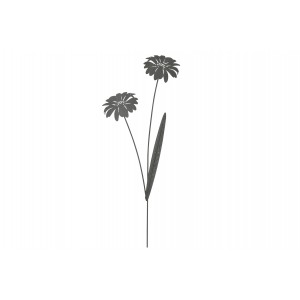 Kovový zápich květina Delia šedá 79 cm