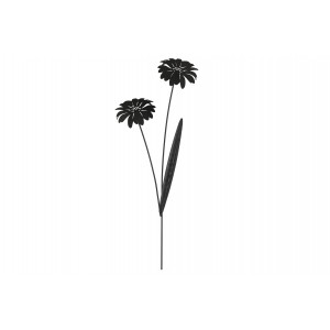 Kovový zápich květina Delia černá 79 cm