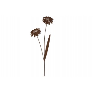 Kovový zápich květina Delia rez 79 cm