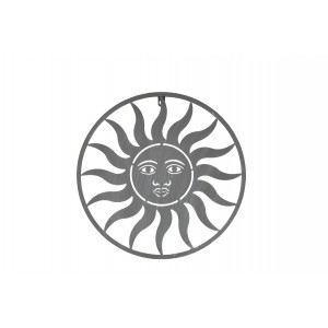 Nástěnná dekorace Slunce šedé 38x1 cm