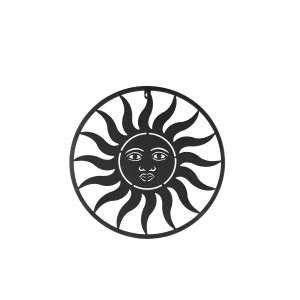 Nástěnná dekorace Slunce černé 38x1 cm