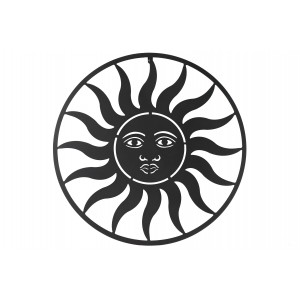 Nástěnná dekorace Slunce černé 61,5x1 cm