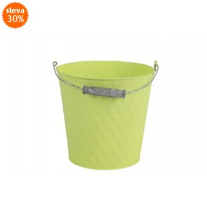 Plechový kyblík s uchem Sannah S žlutý 20x20x19 cm
