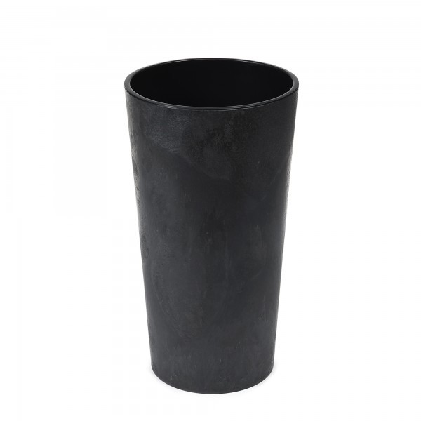 Plastový květináč Lilia eco beton efekt 250 mm, černý beton