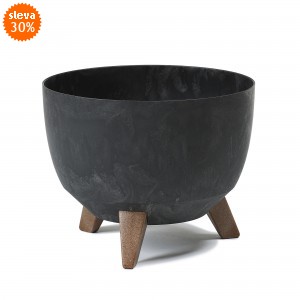 Plastová mísa Roma eco beton efekt 400 mm, černý beton