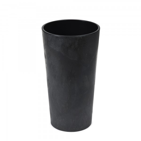 Plastový květináč Lilia eco beton efekt 190 mm, černý beton