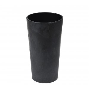 Plastový květináč Lilia eco beton efekt 190 mm, černý beton
