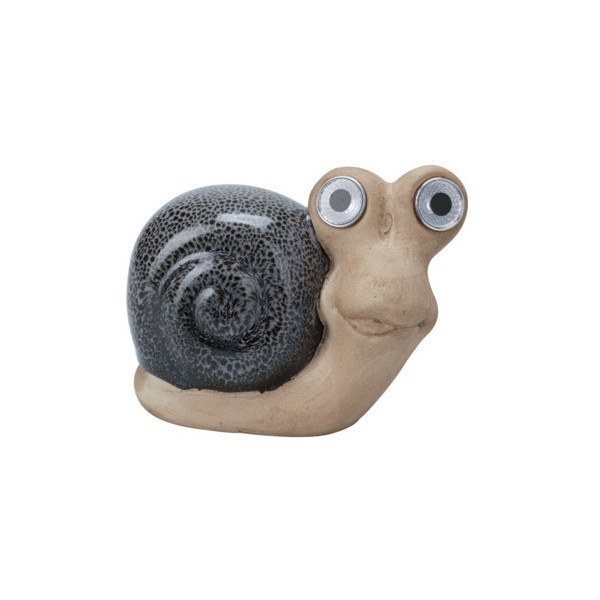 Solární zvířátko šnek šedý 13,5x6,6x10,8 cm