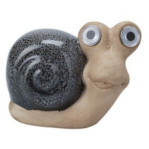 Solární zvířátko šnek šedý 13,5x6,6x10,8 cm