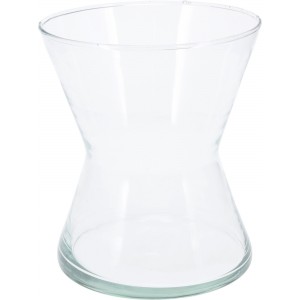Skleněná váza válec z recyklovaného skla 20x16 cm