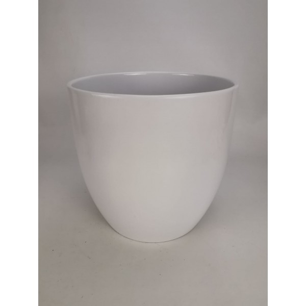 Keramický květináč Basel lesklý 19 cm bílý, 2. jakost