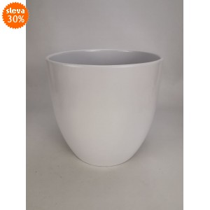 Keramický květináč Basel lesklý 19 cm bílý, 2. jakost