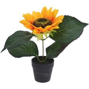Umělá slunečnice v květináči 22 cm