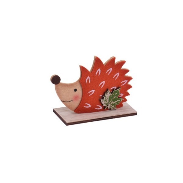 Dekorace ježek červený 8x11 cm, balení 2 ks