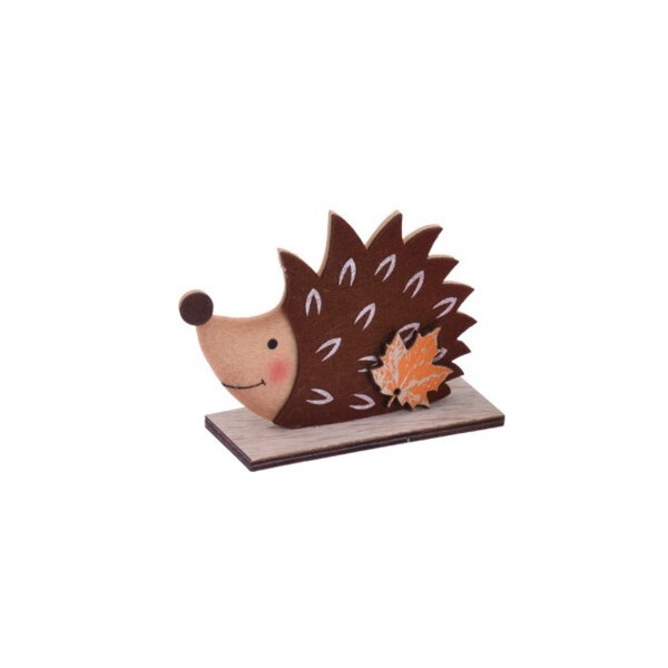 Dekorace ježek hnědý 8x11 cm, balení 2 ks