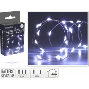 Vánoční osvětlení 10 LED, 90 cm, světlo studené bílé