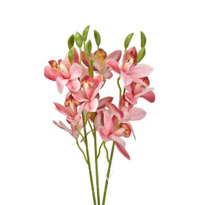 Umělá orchidej růžováá 39 cm, svazek 3 ks