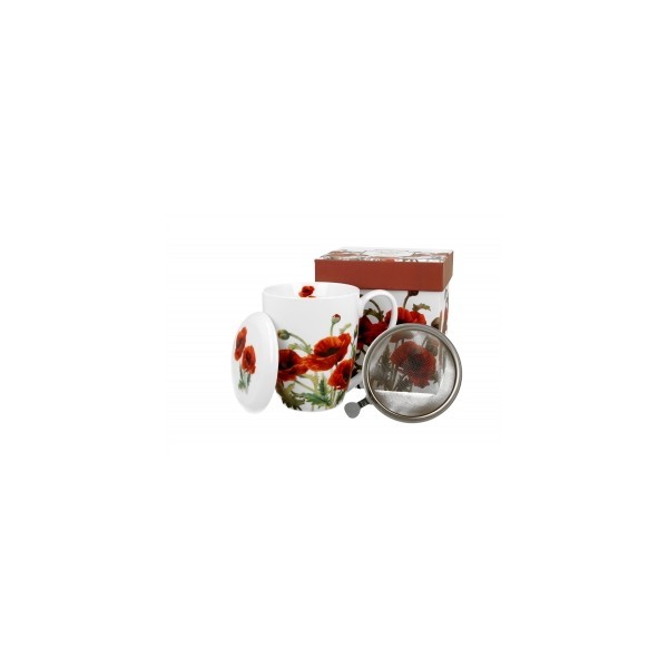 Porcelánový hrnek byliňák Classic Poppies 360 ml v dárkové krabičce