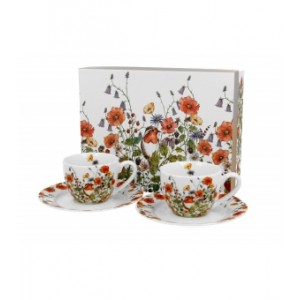 Porcelánový hrnek espresso s podtalířkem Wild Bird 90 ml, sada 2 ks v dárkovém boxu