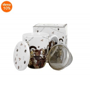 Porcelánový hrnek byliňák Cats Family 360 ml v dárkové krabičce