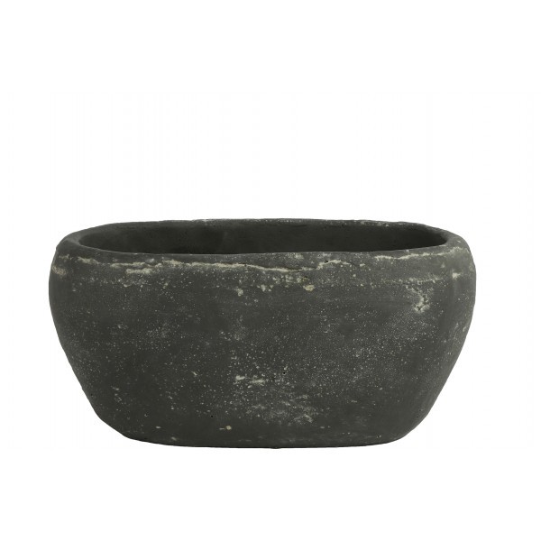 Oválný květináč Marvin antracit 13x16x28 cm