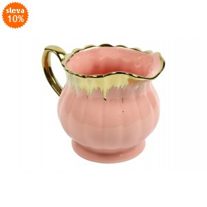 Konvička na mléko Charlotte růžová/zlatá 