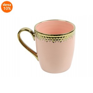 Hrnek Charlotte růžový/zlatý